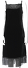 Alberta Ferretti Italy. Black Square Neckline Midi Length Dress
