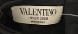 Valentino Italy. Hiver 2008 Black Short Sleeve Ruffle Trim Silk Blouse