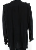Tom Ford Black Studded Silk Long Sleeve Blouse