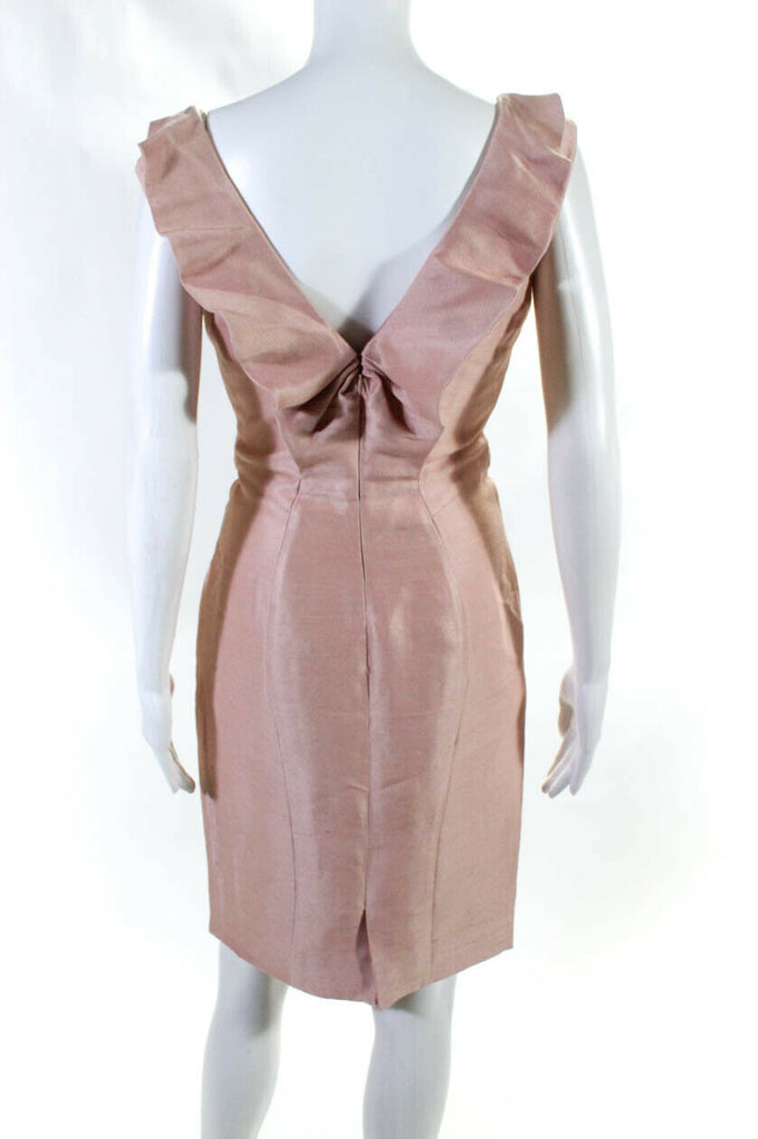 Valentino Italy. New. NWT. Pink Silk Square Neck Sleeveless Sheath Dress