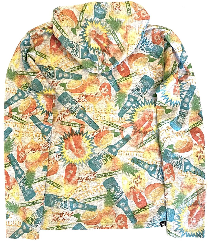 Hysteric Glamour Japan. Unisex Gray Multicolor Graphic Print Full Zip Hoodie