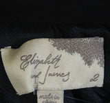 Elizabeth & James Black Pointed Lapel Ruched Short Blazer