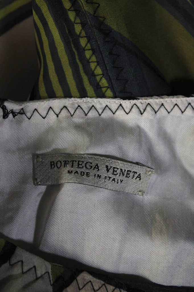 Bottega Veneta Italy. Flower Print Round Neck Sleeveless Abstract A-Line Dress
