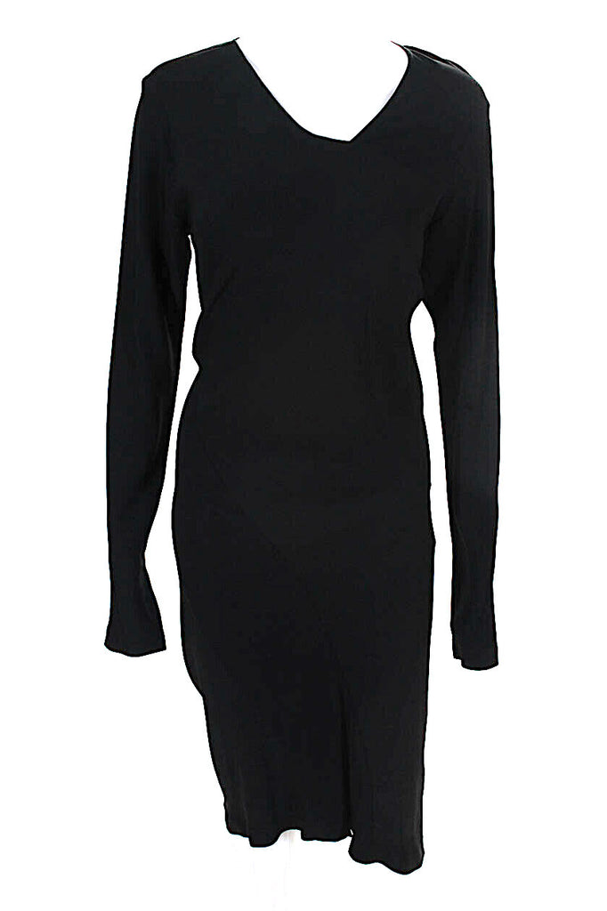 Zero + Maria Cornejo Black V Neck Long Sleeve Maxi Dress