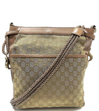 Gucci Italy. Brown Canvas Shoulder Bag